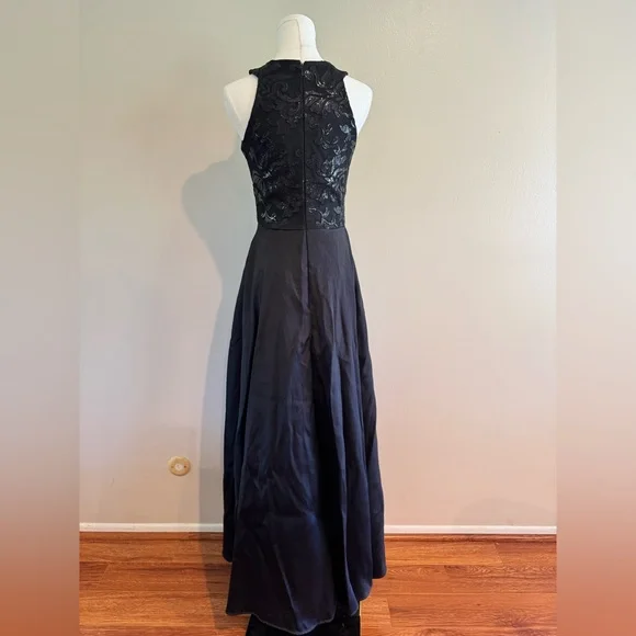 Windsor Black Embellished Halter Gown - Picture 3 of 9